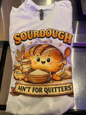 Next Level Apparel White "Sourdough Ain't For Quitters" Graphic Tee